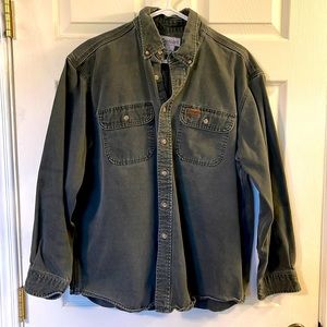 Grey Men’s Carhartt Heavy Duty Work Shirt, Size L, EXCELLENT CONDITION